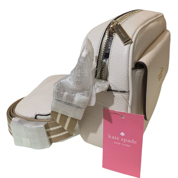 kate spade Bags Kate Spade Rosie Pebbled Leather Flap Camera Bag Crossbody Bag Parchment